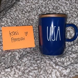 RD BLUE USA mug with wooden topper